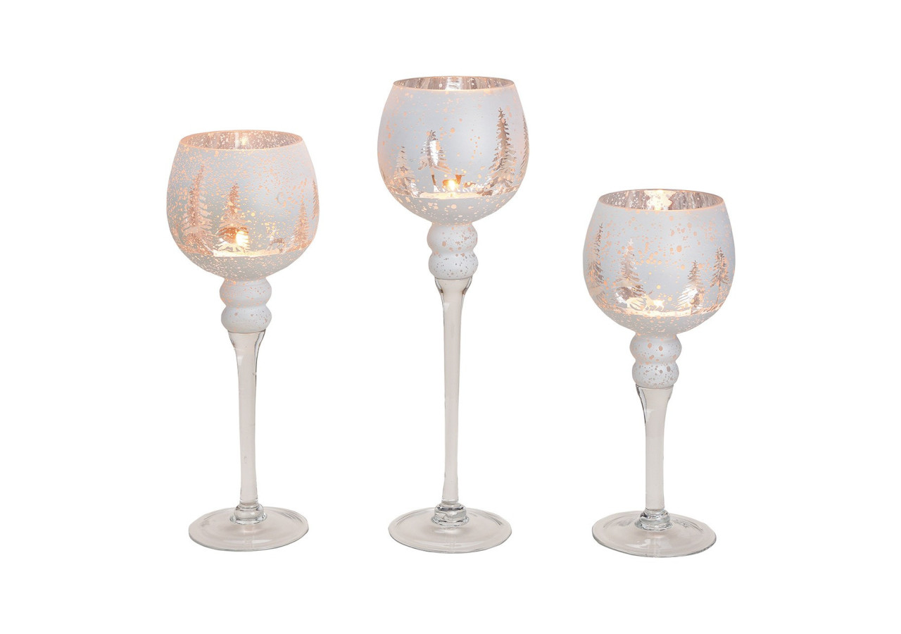 Set de lanternes en verre - Décor hiver 30, 35, 40cm - 10031202 - WURM