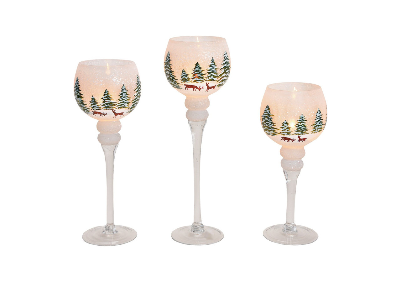 Set de lanternes en verre - Décor hiver 30, 35, 40cm - 10031201 - WURM