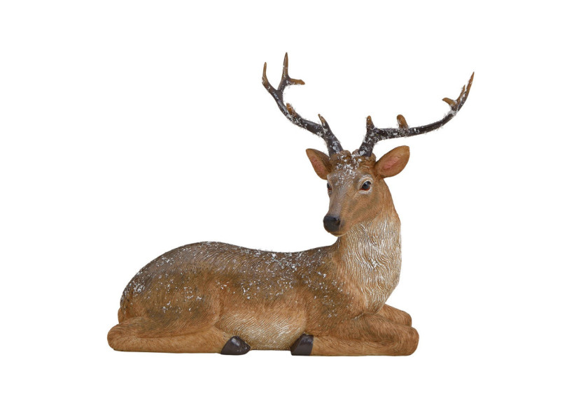 Cerf couché en polyéthylène - Marron 20x16x6cm - 10031044 - WURM