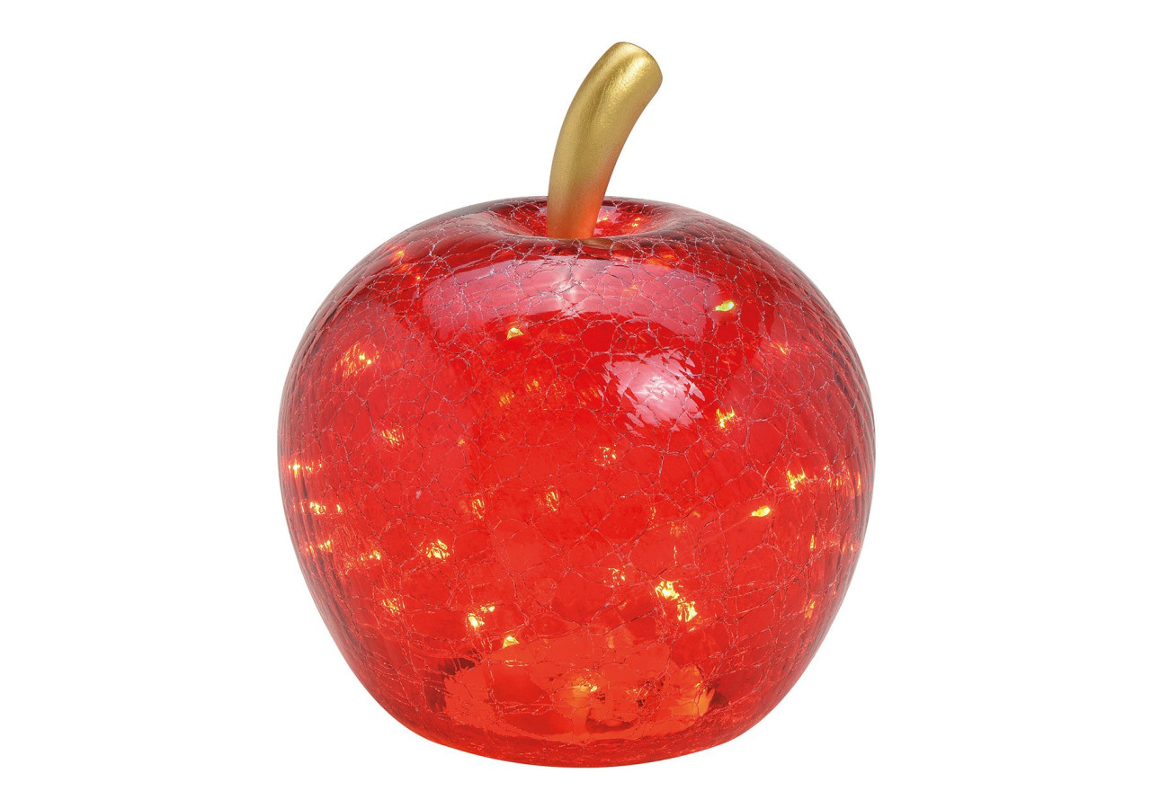 Pomme LED Rouge - 40 Lumières avec Minuterie 27x30x27cm - 10030541 - WURM