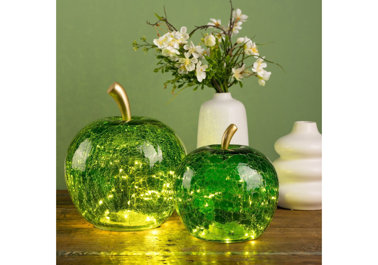 Pomme LED Vert Foncé - 30 Lumières avec Minuterie 22x24x22cm - 10030534 - WURM