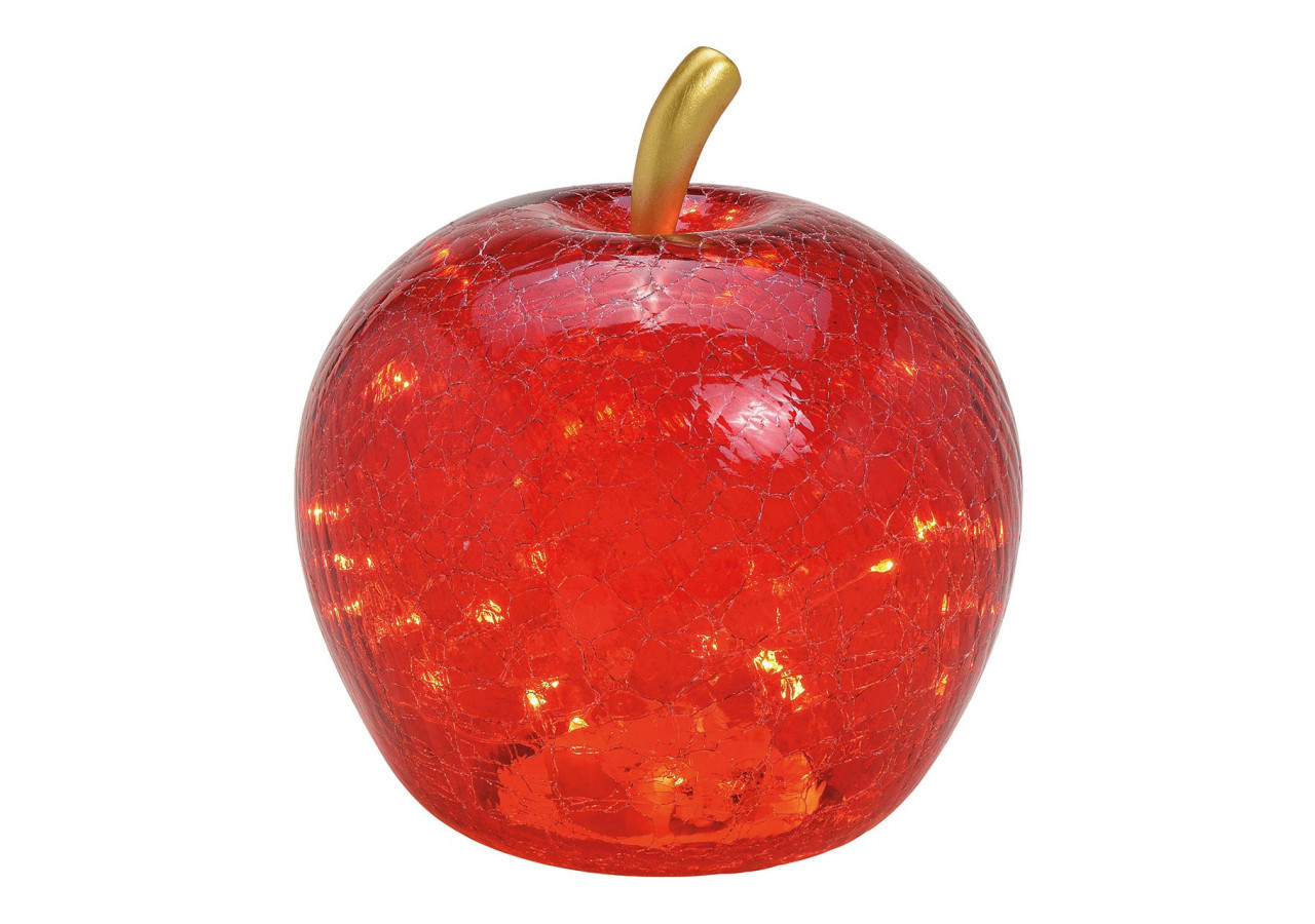 Pomme LED Rouge - 30 Lumières avec Minuterie 22x24x22cm - 10030533 - WURM