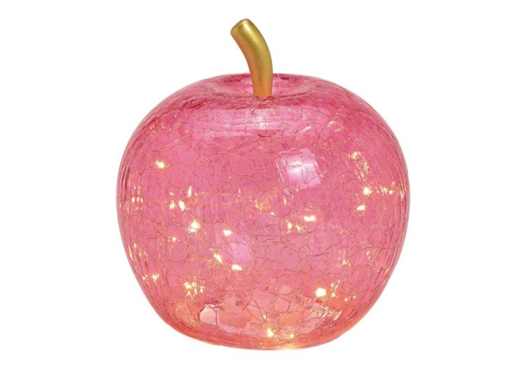 Pomme LED Rose - 30 Lumières avec Minuterie 22x24x22cm - 10030532 - WURM