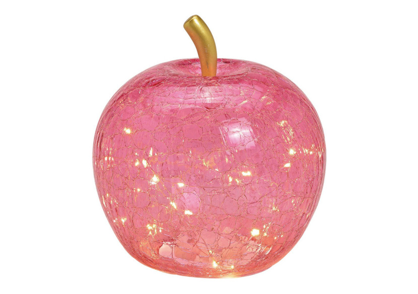 Pomme LED Rose - 30 Lumières avec Minuterie 22x24x22cm - 10030532 - WURM