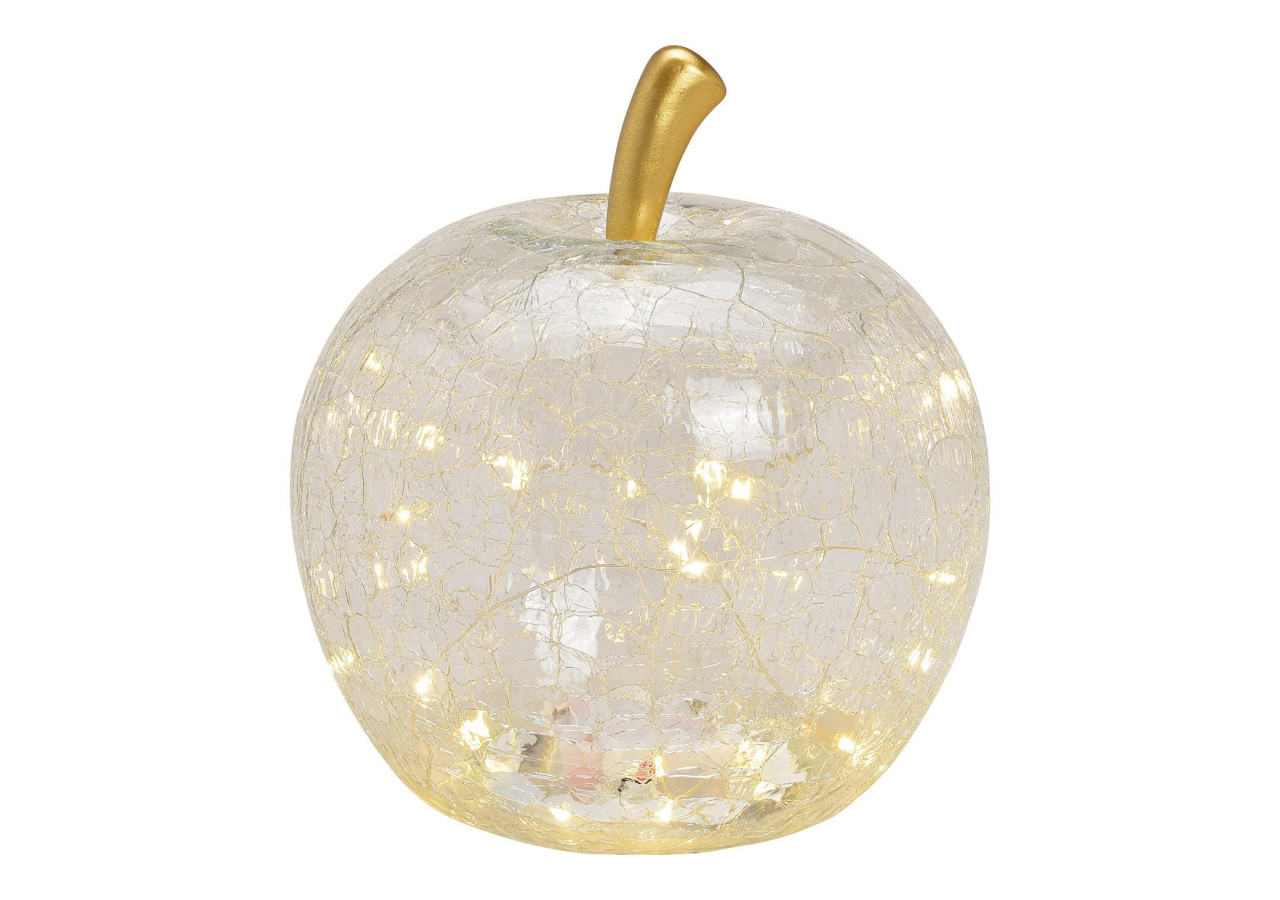 Pomme LED Transparente - 30 Lumières avec Minuterie 22x24x22cm - 10030531 - WURM