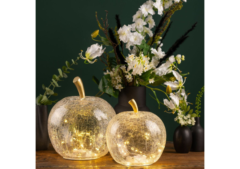 Pomme LED Transparente - 30 Lumières avec Minuterie 22x24x22cm - 10030531 - WURM