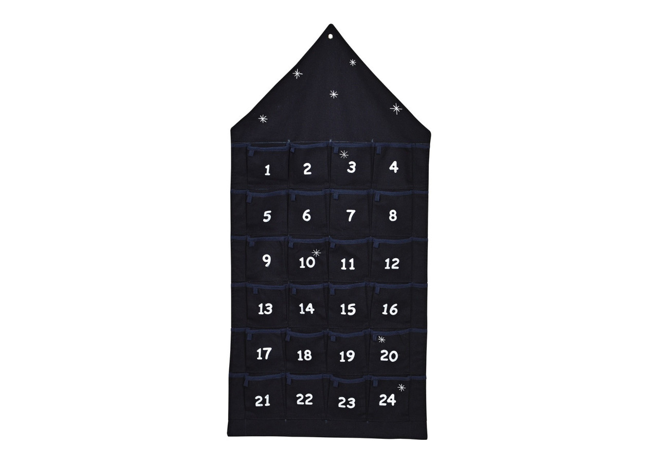 Calendrier de l'Avent en textile noir - Dimensions 48x96cm - 10030435 - WURM