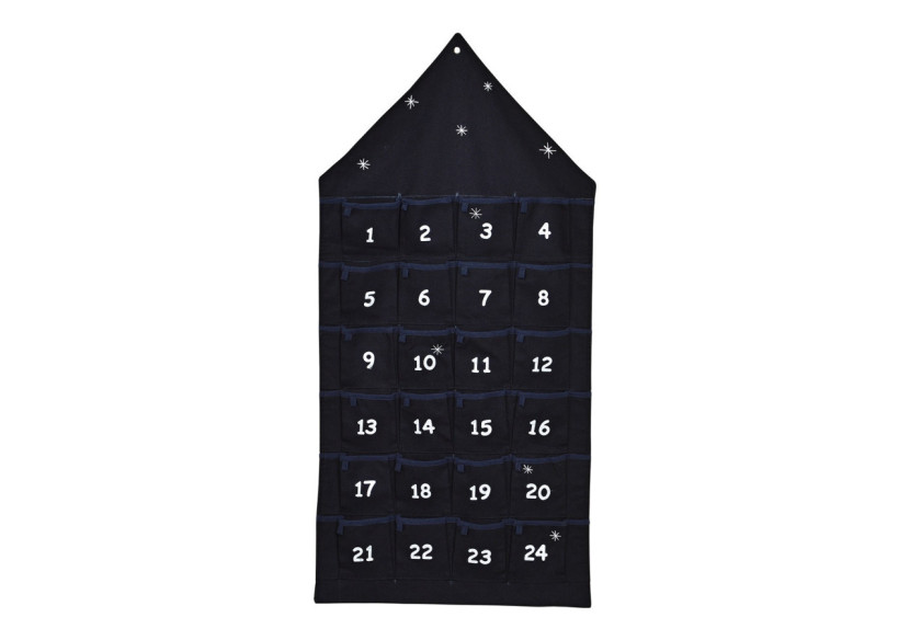 Calendrier de l'Avent en textile noir - Dimensions 48x96cm - 10030435 - WURM