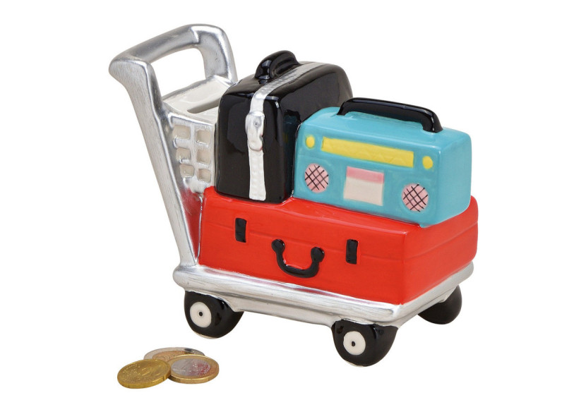 Tirelire en céramique colorée - Modèle valise Airport Trolley, 16x12x8cm - 10030395 - WURM Tirelire en céramique colorée - Modèle valise Airport Trolley, 16x12x8cm - 10030395 - WURM