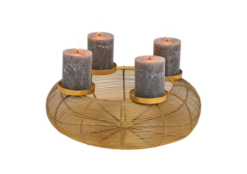 Couronne de l'Avent en métal doré - Élégance et charme 38x13x38cm - 10030344 - WURM