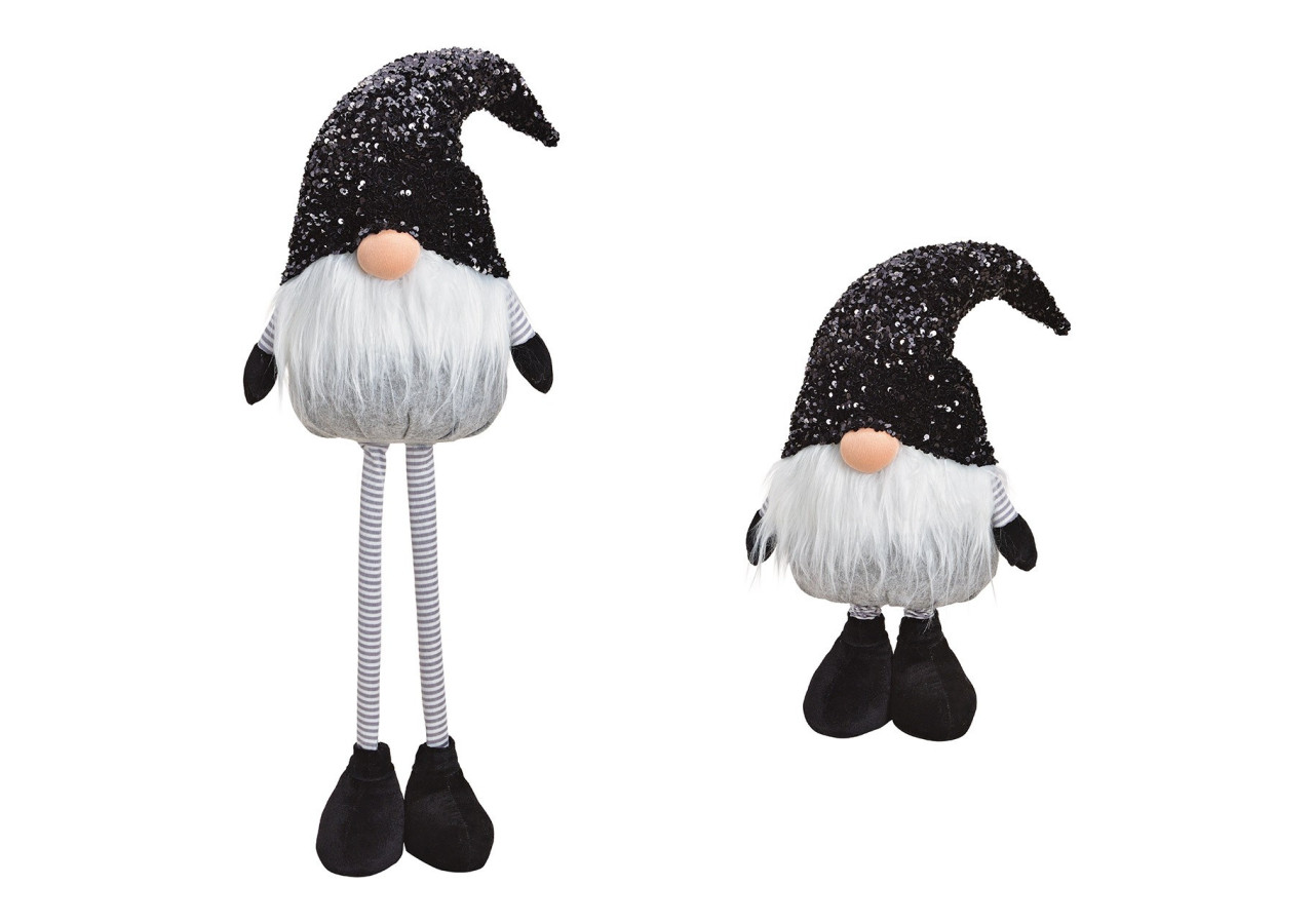 Gnome avec jambes télescopiques - Grande taille gris et noir 27x68/103x17cm - 10030315 - WURM