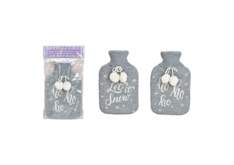 Bouillotte 2L HoHoHo - Élégante en tricot gris 20x33x4cm - 10030288 - WURM