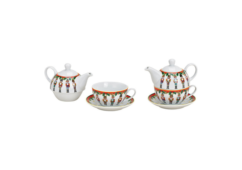 Set de thé Nussknacker - Porcelaine blanche, 3 pièces 16x15x15cm - 10030278 - WURM