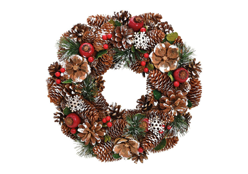 Couronne de Noël en bois et plastique - Tradition et couleurs festives 34x8x34cm - 10030269 - WURM