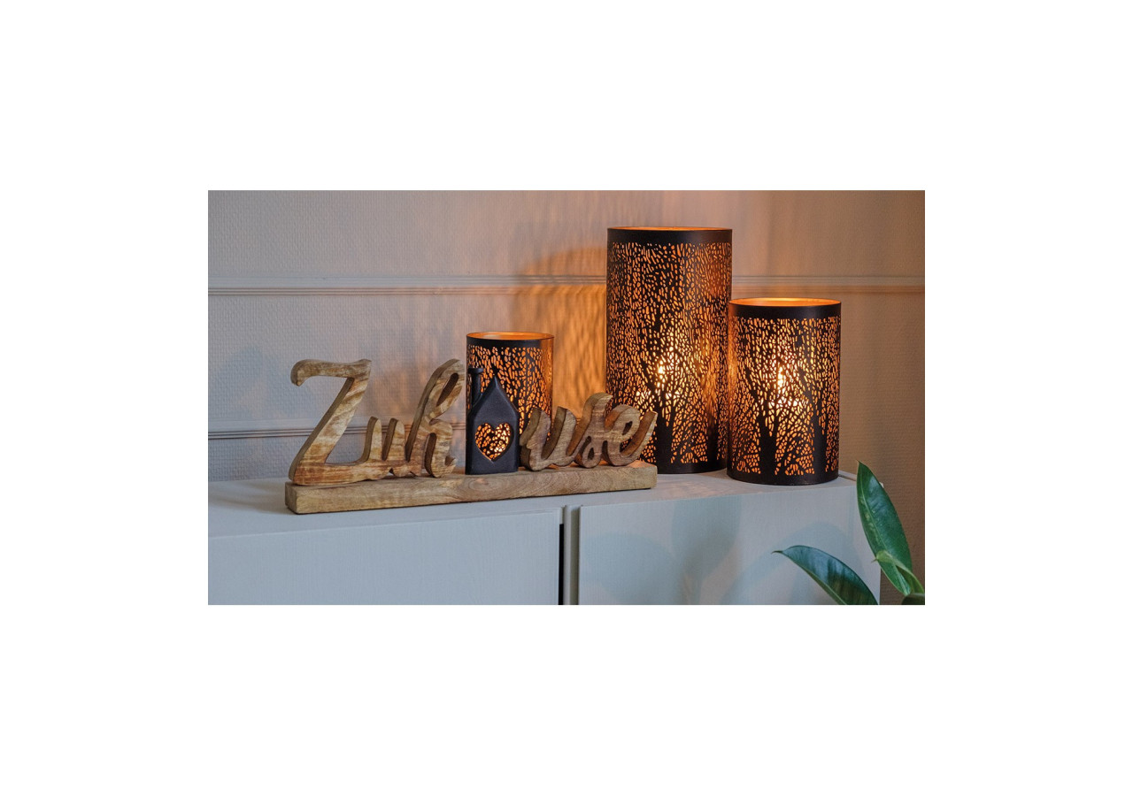 Set de Lanternes en Métal - Décoration Arbre Noire 3 pièces - 10030098 - WURM