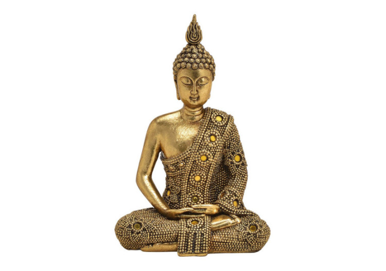Buddha en poly doré - Petit modèle 13x19x9cm - 10030061 - WURM