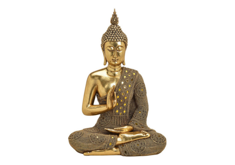 Buddha en poly doré - Dimensions 34x49x22cm - 10030060 - WURM