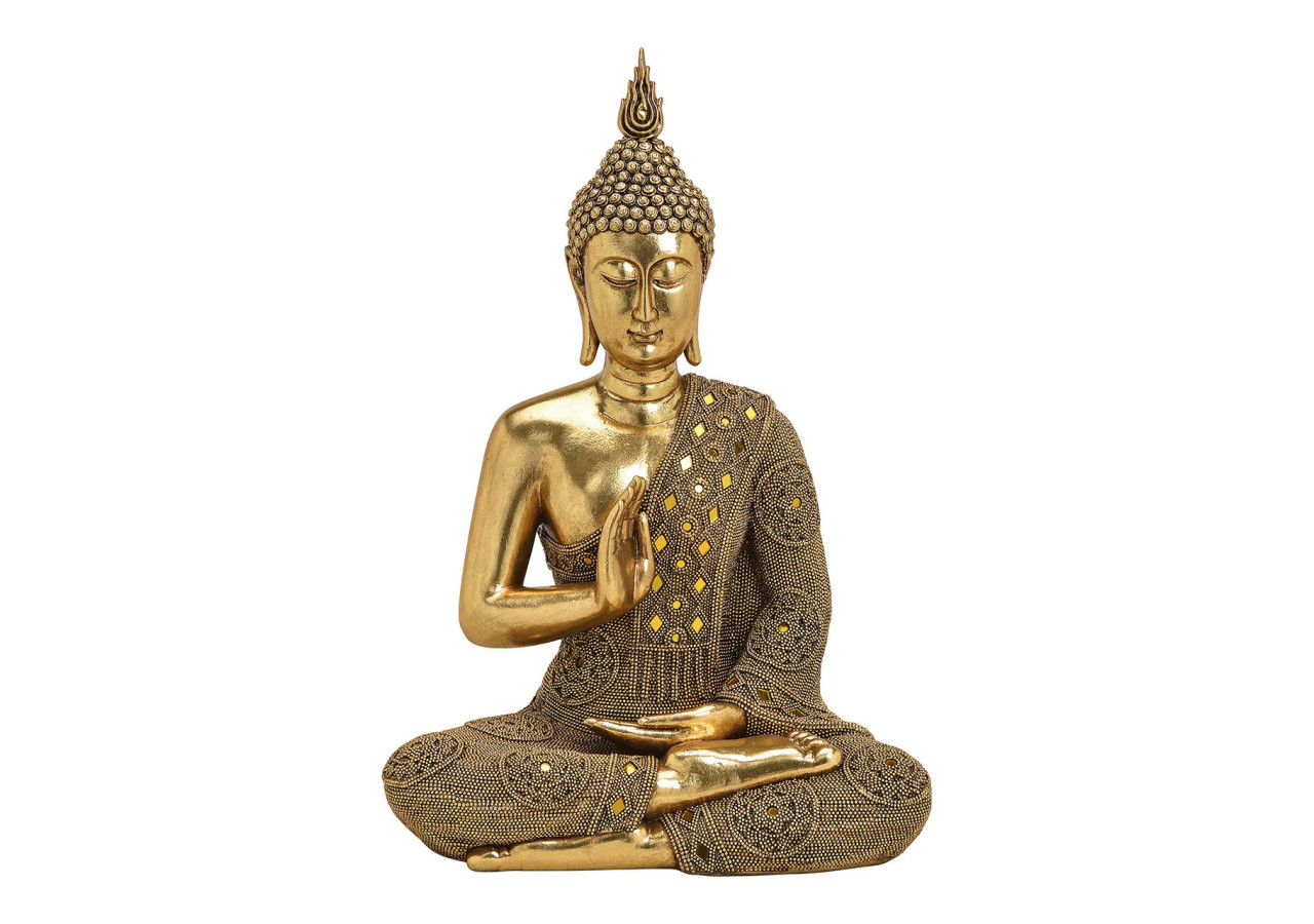 Buddha en poly doré - Dimensions 34x49x22cm - 10030060 - WURM