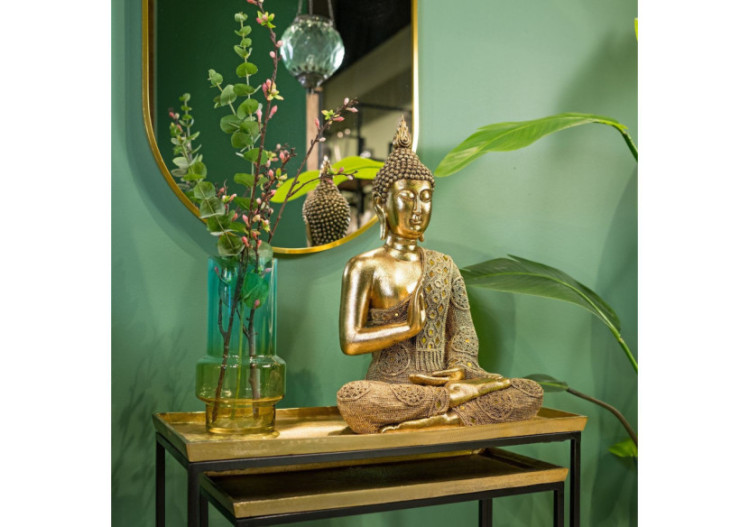 Buddha en poly doré - Dimensions 34x49x22cm - 10030060 - WURM 2