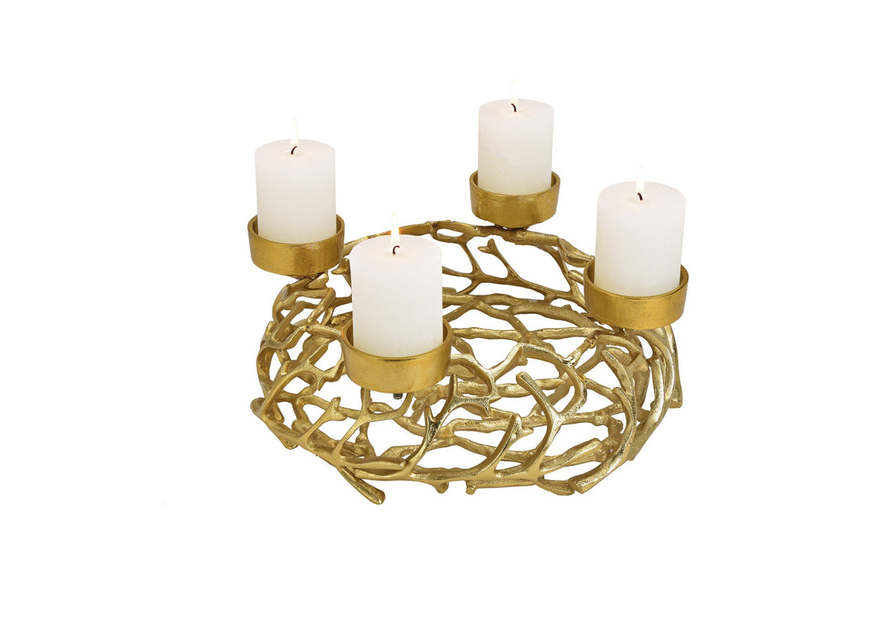 Couronne de l'Avent en métal - Or 38x15x38cm - 10030005 - WURM