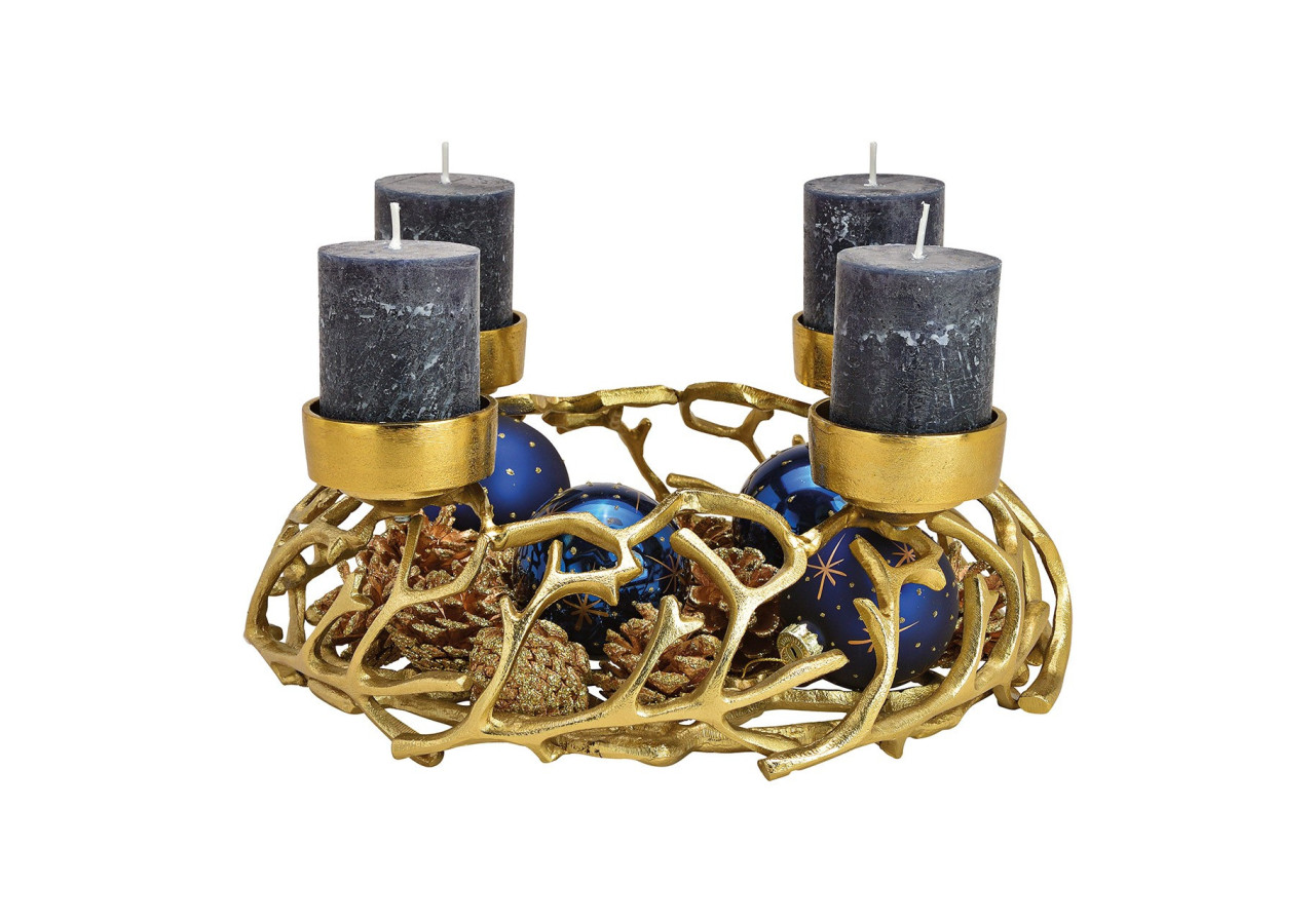 Couronne de l'Avent en métal - Or 38x15x38cm - 10030005 - WURM