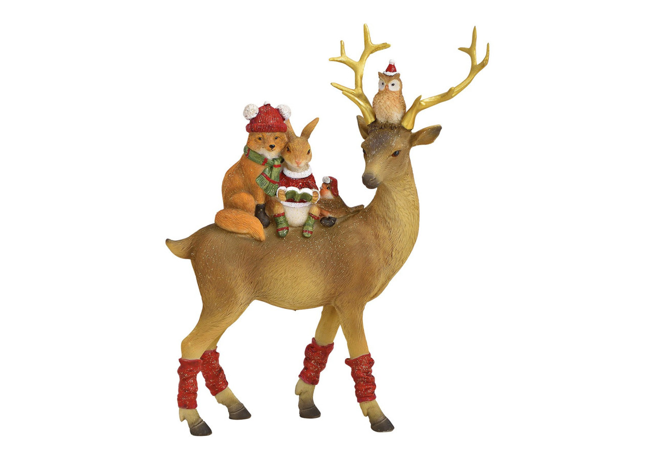 Hirsch en poly multicolore - Dimensions 20 x 25 x 8 cm - 10029902 - WURM