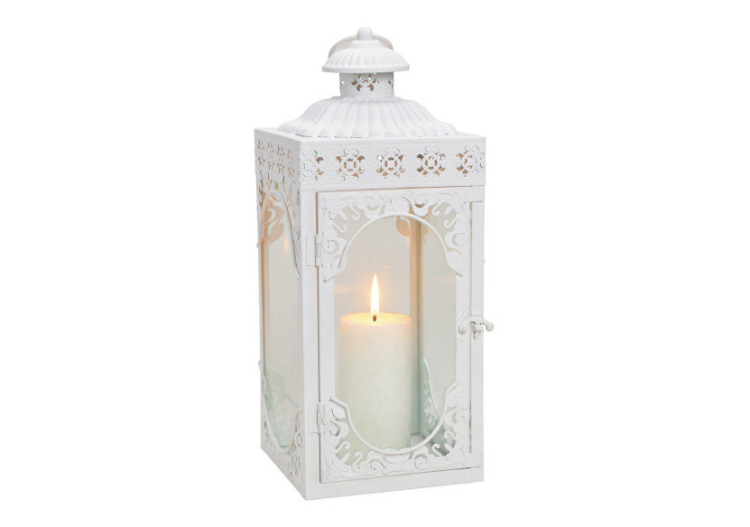 Lanternes en métal et verre blanc - Dimensions 17 x 39 x 16 cm - 10029794 - WURM