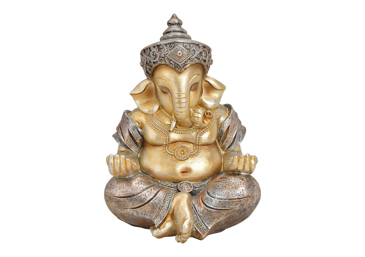 Statue de Ganesha en poly champagner - Dimensions 16 x 21 x 16 cm - 10029735 - WURM