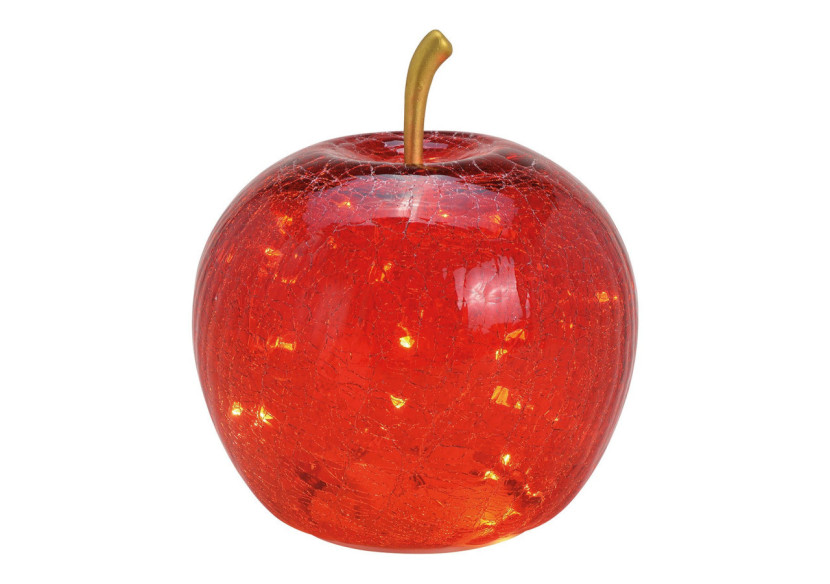 Pomme LED avec minuterie - Verre rouge 16x17x16cm - 10029728 - WURM