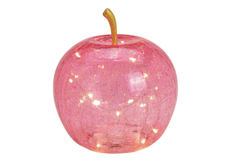 Pomme LED avec minuterie - Verre rose 16x17x16cm - 10029727 - WURM
