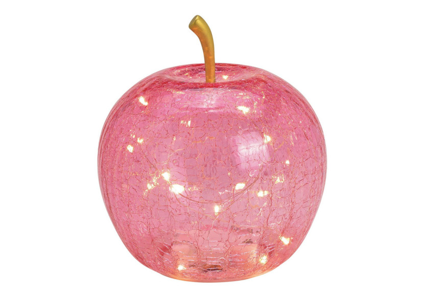 Pomme LED avec minuterie - Verre rose 16x17x16cm - 10029727 - WURM