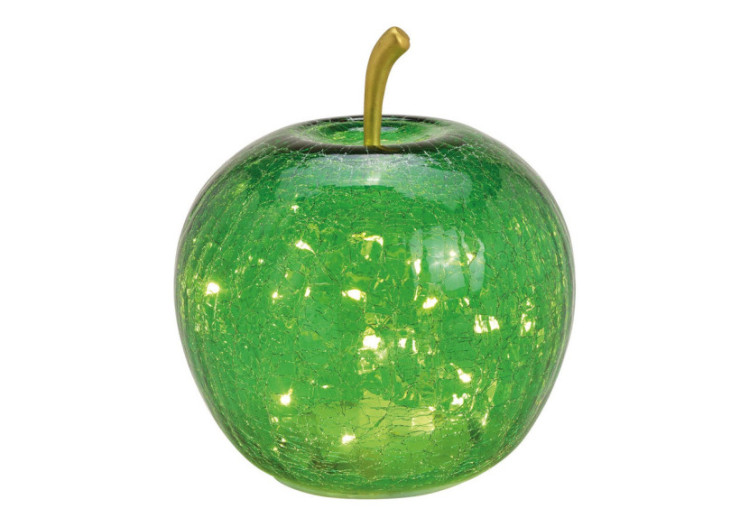 Pomme LED avec minuterie - Verre vert 16x17x16cm - 10029726 - WURM