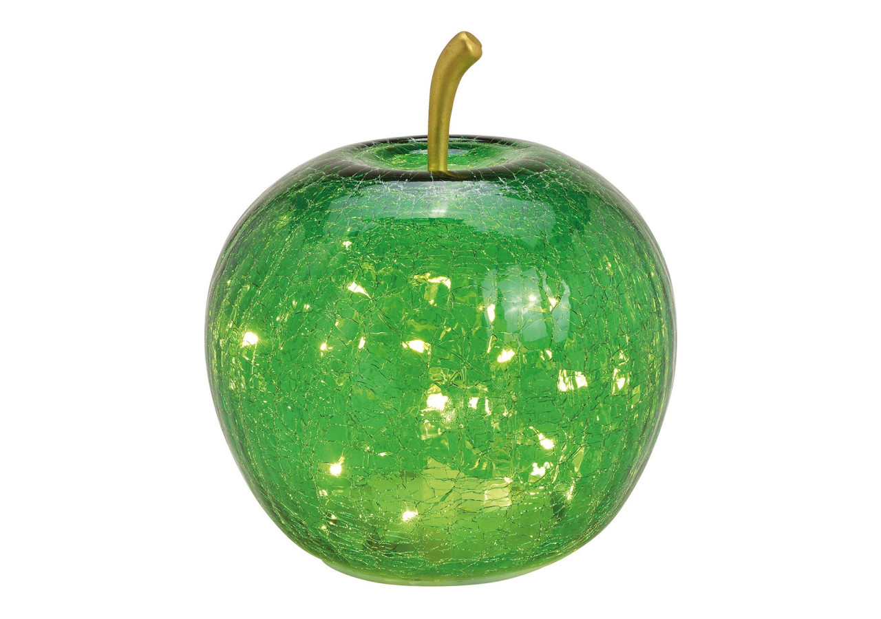 Pomme LED avec minuterie - Verre vert 16x17x16cm - 10029726 - WURM