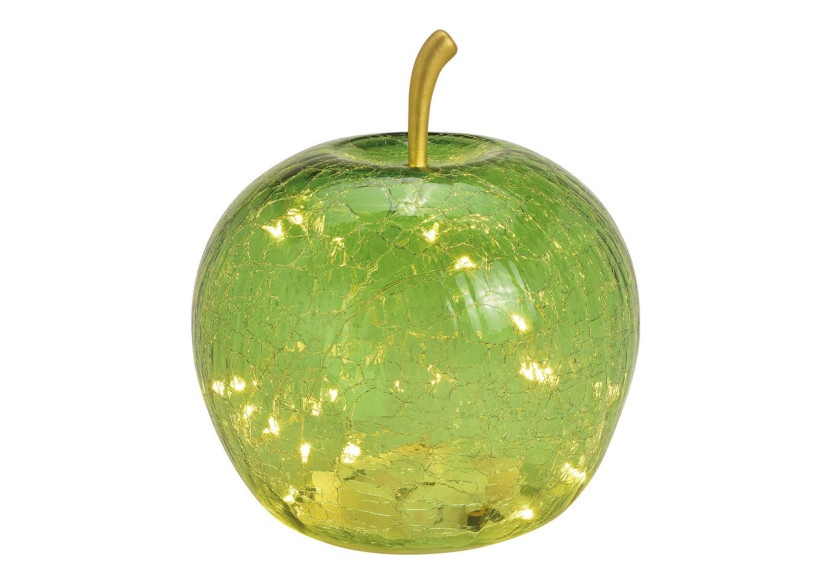 Pomme LED avec minuterie - Verre vert clair 16x17x16cm - 10029725 - WURM