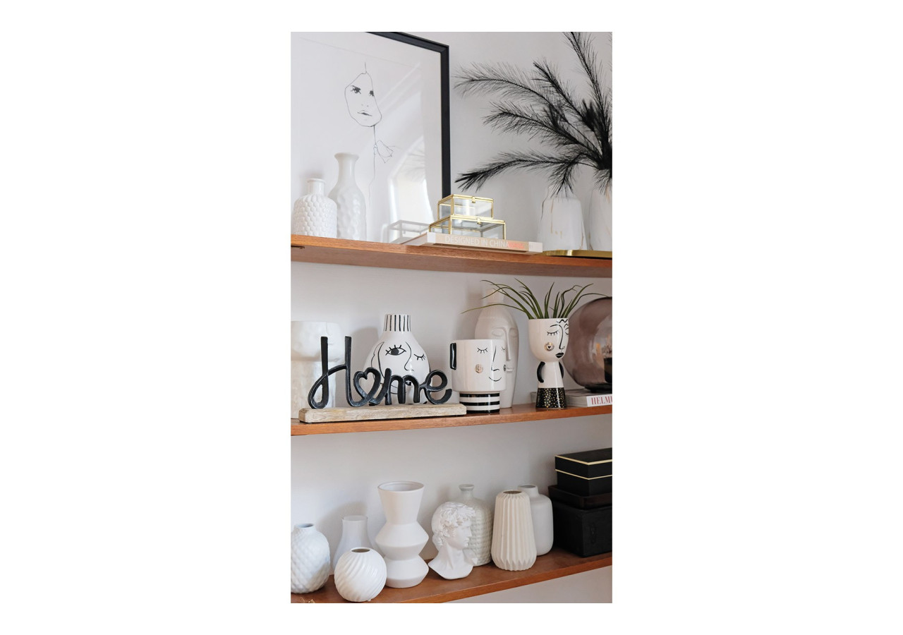 Cache-pot Femme en céramique - Noir/Blanc 14x15x11cm - 10029701 - WURM