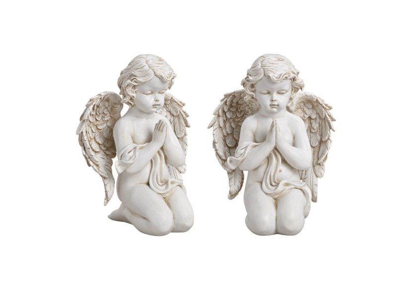 Statue d'Ange à genoux - Polyéthylène blanc 20x27x14cm - 10029681 - WURM