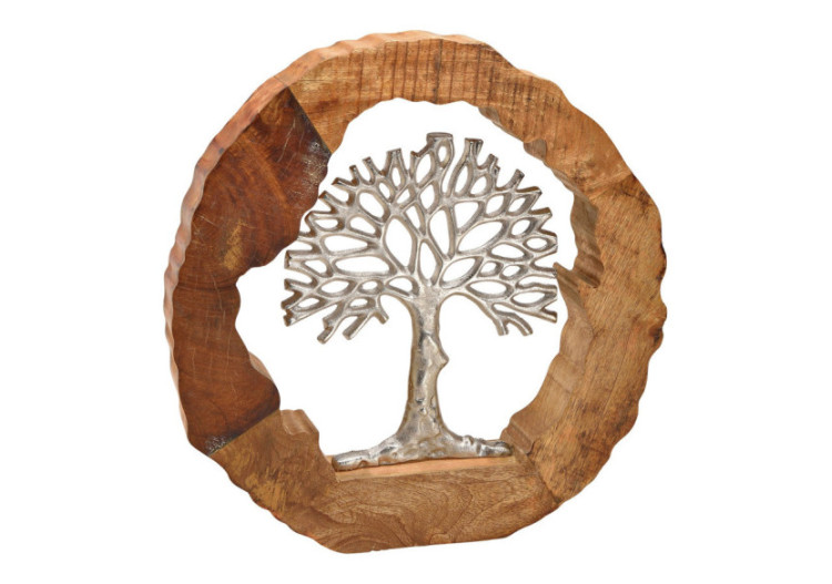 Support Arbre en Métal avec Bois de Mangue - Dimensions 46x48x7cm - 10029599 - WURM