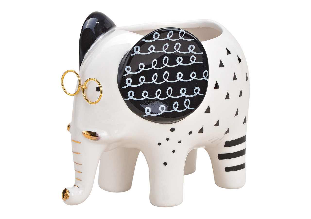 Cache-pot Éléphant en Céramique - Dimensions 16x13x11cm - 10029240 - WURM