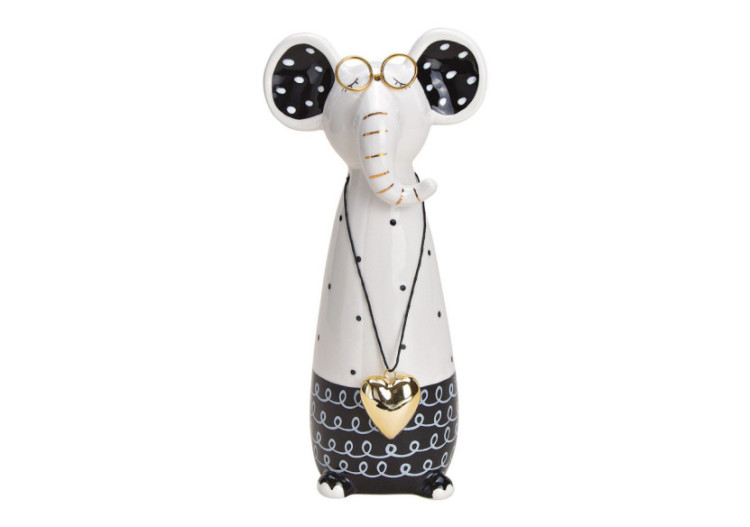 Éléphant avec Lunettes en Céramique - Dimensions 11x23x9cm - 10029237 - WURM