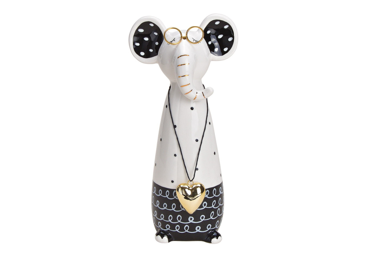 Éléphant avec Lunettes en Céramique - Dimensions 11x23x9cm - 10029237 - WURM