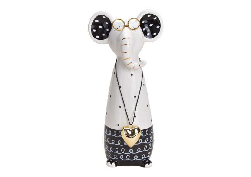 Éléphant avec Lunettes en Céramique - Dimensions 11x23x9cm - 10029237 - WURM