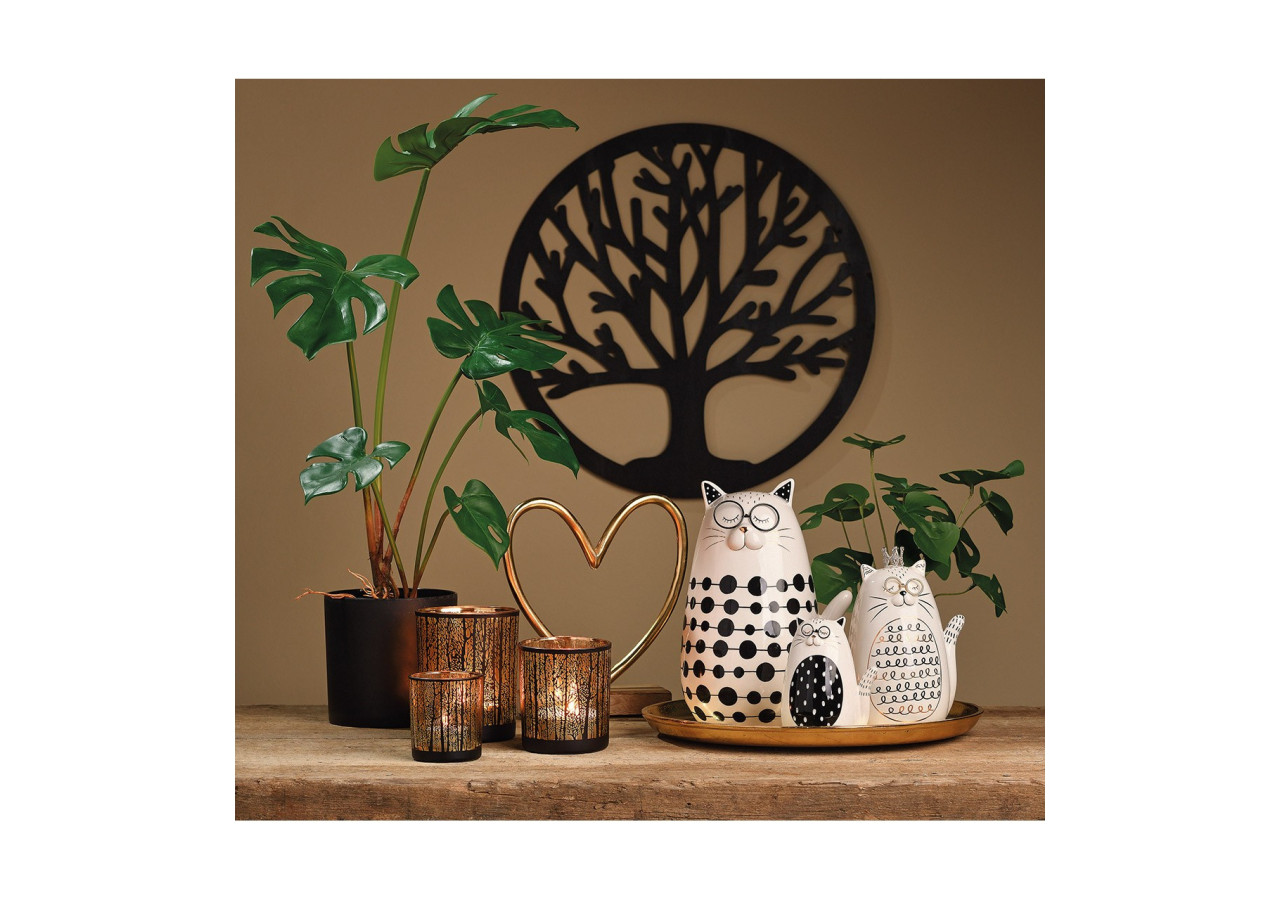 Chat avec Lunettes en Céramique - Dimensions 12x17x10cm - 10029231 - WURM