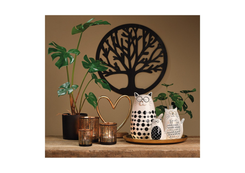 Chat avec Lunettes en Céramique - Dimensions 12x17x10cm - 10029231 - WURM