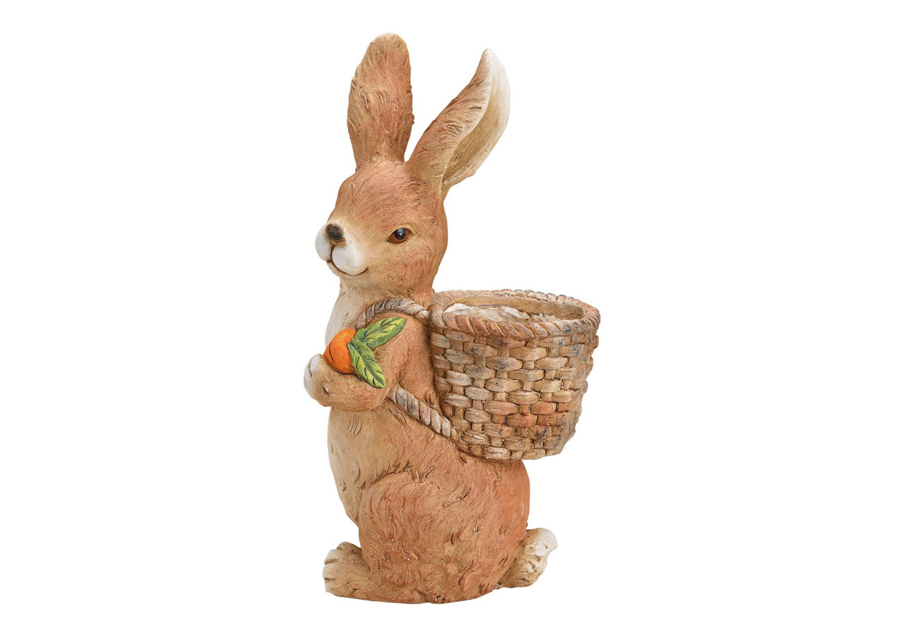 Lapin avec Panier en Magnesia - Dimensions 23x46x19cm - 10029215 - WURM