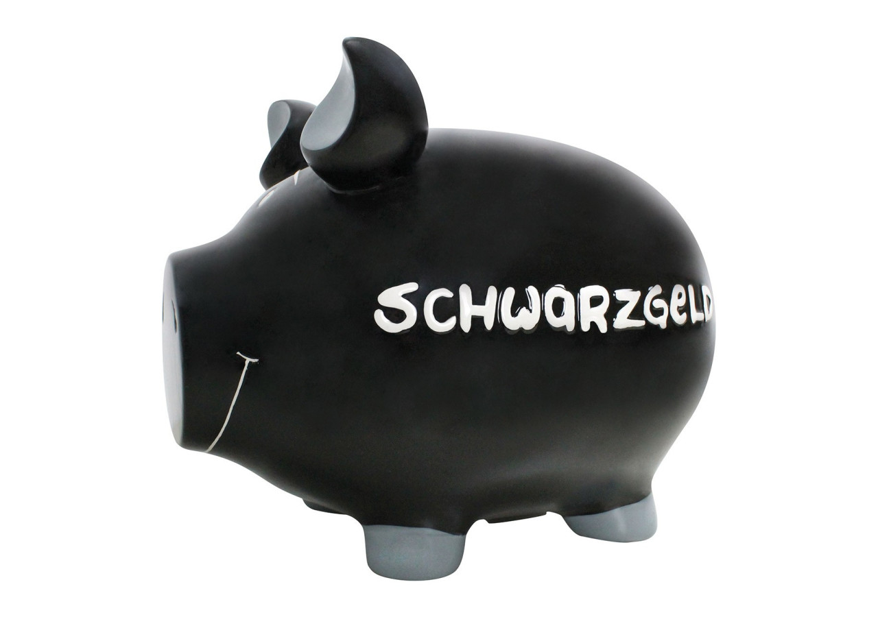 Tirelire 'Schwarzgeld' en Céramique - Noir/Blanc 30 x 25 x 25cm - 10028990 - WURM