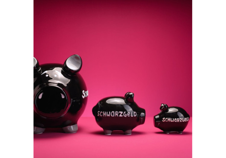 Tirelire 'Schwarzgeld' en Céramique - Noir/Blanc 30 x 25 x 25cm - 10028990 - WURM 2