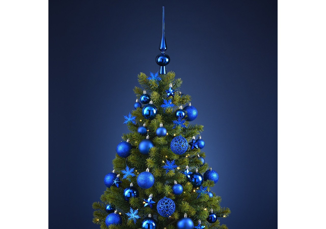 Boules de Noël en plastique - Set de 111 en bleu, 3/4/6 cm - 10028711 - WURM