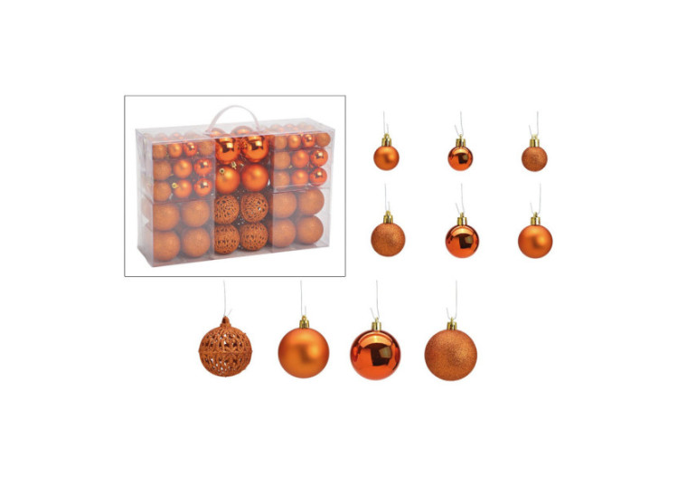 Boules de Noël en plastique - Set de 100 en cuivre, 3/4/6 cm - 10028708 - WURM