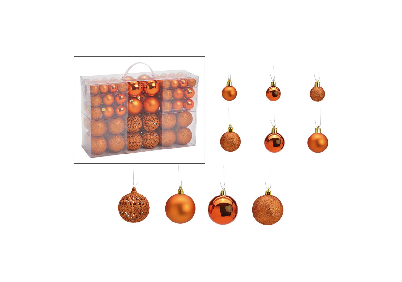 Boules de Noël en plastique - Set de 100 en cuivre, 3/4/6 cm - 10028708 - WURM