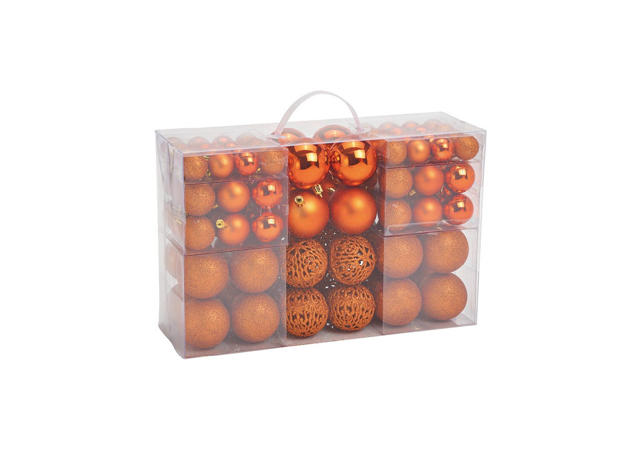 Boules de Noël en plastique - Set de 100 en cuivre, 3/4/6 cm - 10028708 - WURM